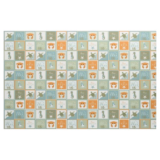 Ocean Patchwork Stof (Fat Quarter)