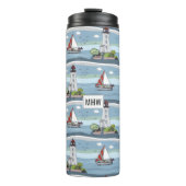Ocean Pattern aangepaste monogram tumbler Thermosbeker (Voorkant)