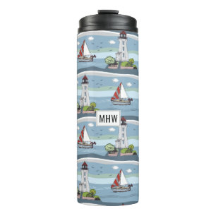 Ocean Pattern aangepaste monogram tumbler Thermosbeker