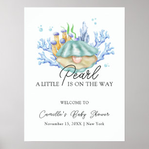 Ocean Pearl onder het Zee Baby shower Welkom Poster