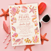 Ocean Pearl Zee Creatures Pink Girl Baby shower Kaart