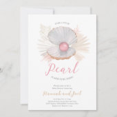 Ocean Pearl Zee Shell Roze Meisje Baby shower Kaart (Voorkant)