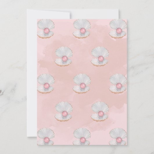 Ocean Pearl Zee Shell Roze Meisje Baby shower Kaart (Achterkant)