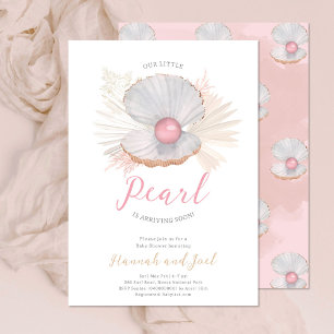 Ocean Pearl Zee Shell Roze Meisje Baby shower Kaart