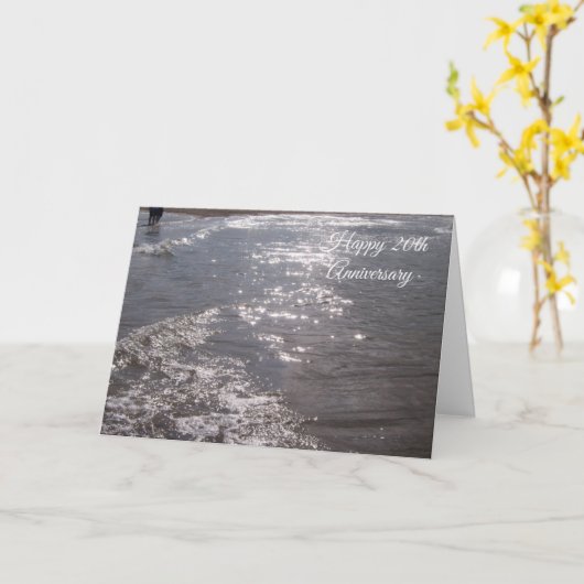 Ocean Personalized 20th Wedding Jubileum Kaart (Gele Bloem)