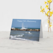 Ocean Personalized 25th Wedding Jubileum Kaart (Gele Bloem)
