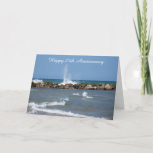 Ocean Personalized 25th Wedding Jubileum Kaart