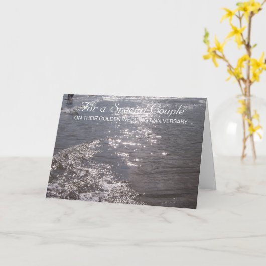 Ocean Personalized 50th Wedding Jubileum Kaart (Gele Bloem)