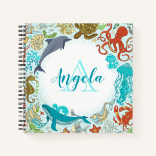 Ocean Personalized Notebook (Monogram Onderwater) Notitieboek