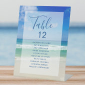 Ocean Photo Beach Trouwtafel Aantal Namen Reclamebord Met Voetstuk