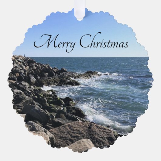 Ocean Photo Bedankt Klant Vrolijk Kerstfeest Ornament Kaart (Voorkant)