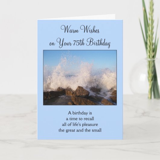 Ocean Photography Personalized 75th Birthday Kaart (Voorkant)
