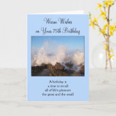 Ocean Photography Personalized 75th Birthday Kaart (Gele Bloem)