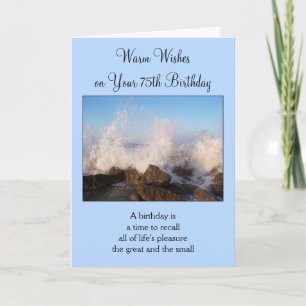 Ocean Photography Personalized 75th Birthday Kaart