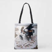 Ocean Pianist Spelen Een Grote Pianol Tote Bag (Voorkant)