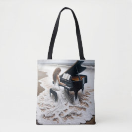 Ocean Pianist Spelen Een Grote Pianol Tote Bag