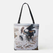 Ocean Pianist Spelen Een Grote Pianol Tote Bag (Achterkant)