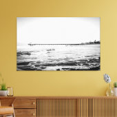 Ocean Pier Black & White, extra groot canvas afdru (Insitu (Woonkamer))