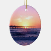 Ocean Pier op Sunset Keramisch Ornament (Rechts)