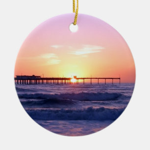 Ocean Pier op Sunset Keramisch Ornament