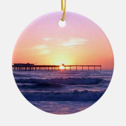 Ocean Pier op Sunset Keramisch Ornament (Voorkant)