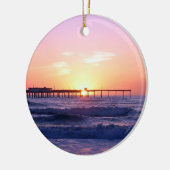 Ocean Pier op Sunset Keramisch Ornament (Links)