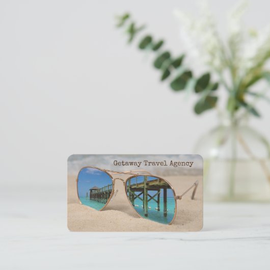 Ocean Pier Reflection in Sunbril Visitekaartje (Staand voorkant)