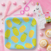 Ocean Pineapples Pattern Papieren Bordje (Feest)