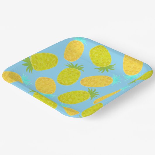 Ocean Pineapples Pattern Papieren Bordje (Gebogen)