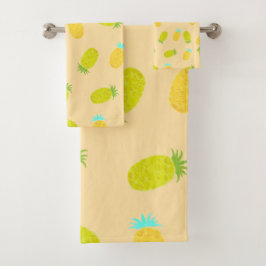 Ocean Pineapples Peach Pattern  Bad Handdoek