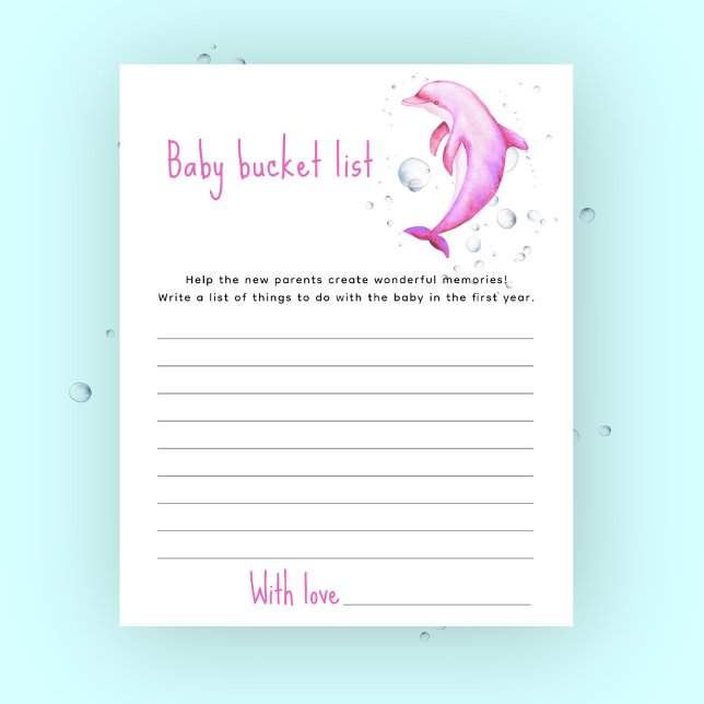 Ocean pink dolfijn - Baby bucket list (Creator heeft geüpload)