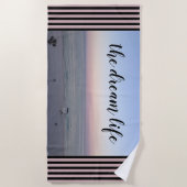 Ocean Pink Sunrise Dream Life Strandlaken (Voorkant)