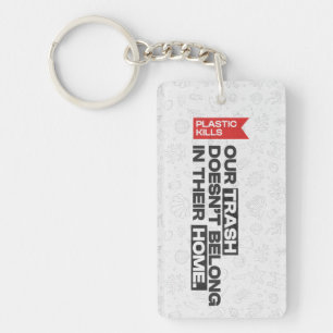 Ocean Plastic Pollution Awareness Quote Sleutelhanger
