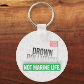 Ocean Plastic Pollution Awareness-typografie Sleutelhanger (Voorkant)