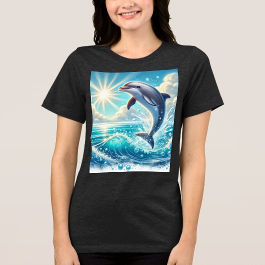 Ocean Play: Dolphin Splash T-shirt (Voorkant)
