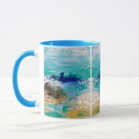 Ocean Pour Painting Coffee Mok Beach Life Seaside (Links)
