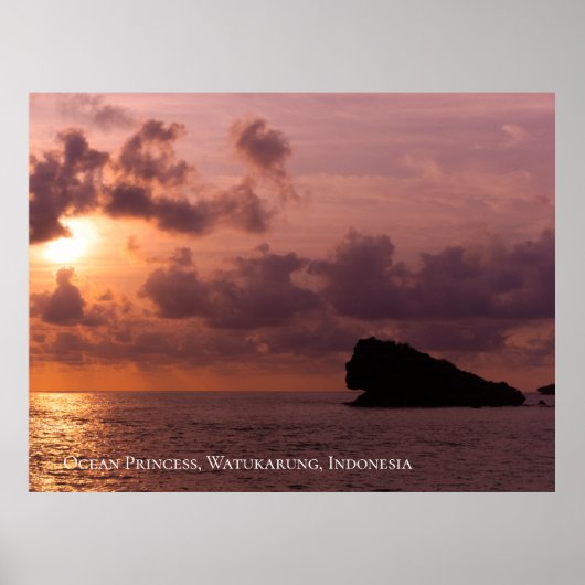 Ocean Princess Rocks Sunset Sky Twilight Poster (Voorkant)