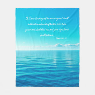 Ocean Psalm 139:9-10 Faux Fleece Deken