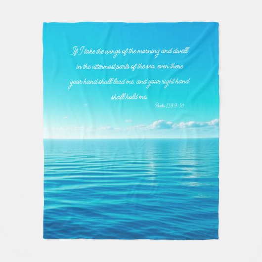 Ocean Psalm 139:9-10 Faux Fleece Deken (Voorkant)