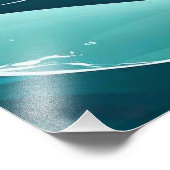 Ocean Pulse – gestileerde golfkunst in Blue Tones- Foto Afdruk (Hoek)