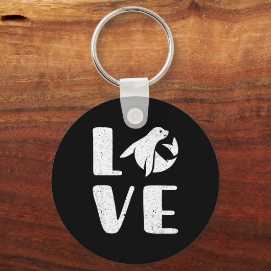 Ocean Puppy Seal Lover Valentines Day Gift Sea Lio Sleutelhanger (Voorkant)