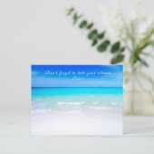 Ocean Quote Beach Zee Life Aqua Blue Briefkaart (Staand voorkant)
