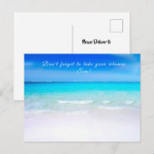 Ocean Quote Beach Zee Life Aqua Blue Briefkaart (Voorkant / Achterkant)