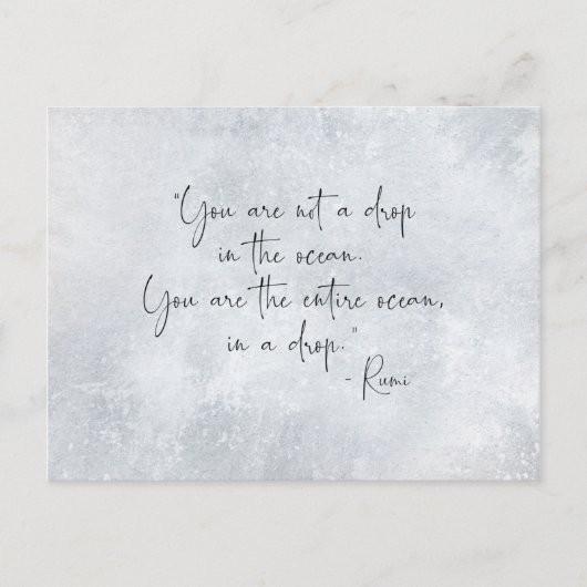 Ocean Quote je bent geen druppel in Ocean -Rumi Briefkaart (Voorkant)