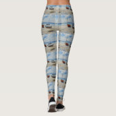 "Ocean Retreat". Een kleurrijke serene boot zeegez Leggings (Achterkant)