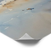 "Ocean Retreat". Een kleurrijke serene boot zeegez Poster (Hoek)