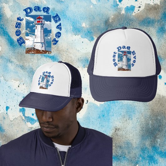 Ocean Rocks vuurtoren beste vader ooit Vaderdag Trucker Pet