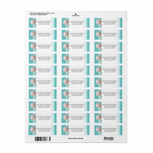 Ocean Romance Beach Thema Etiket (Full Sheet)