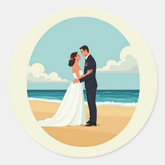 Ocean Romance Wedding Sticker (Voorkant)