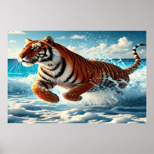 Ocean Run: Bengaalse tijgermajesteit Poster (Voorkant)